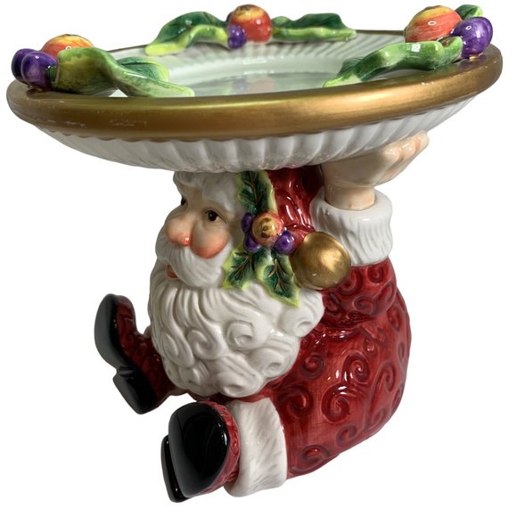 FITZ and FLOYD Christmas Santa Pillar Candle Holder 6" Tall - Picture 4 of 12